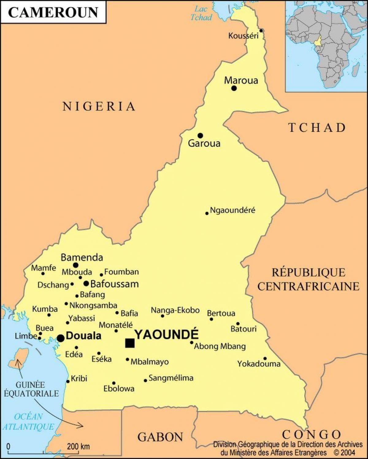 Mapa de douala Camerun
