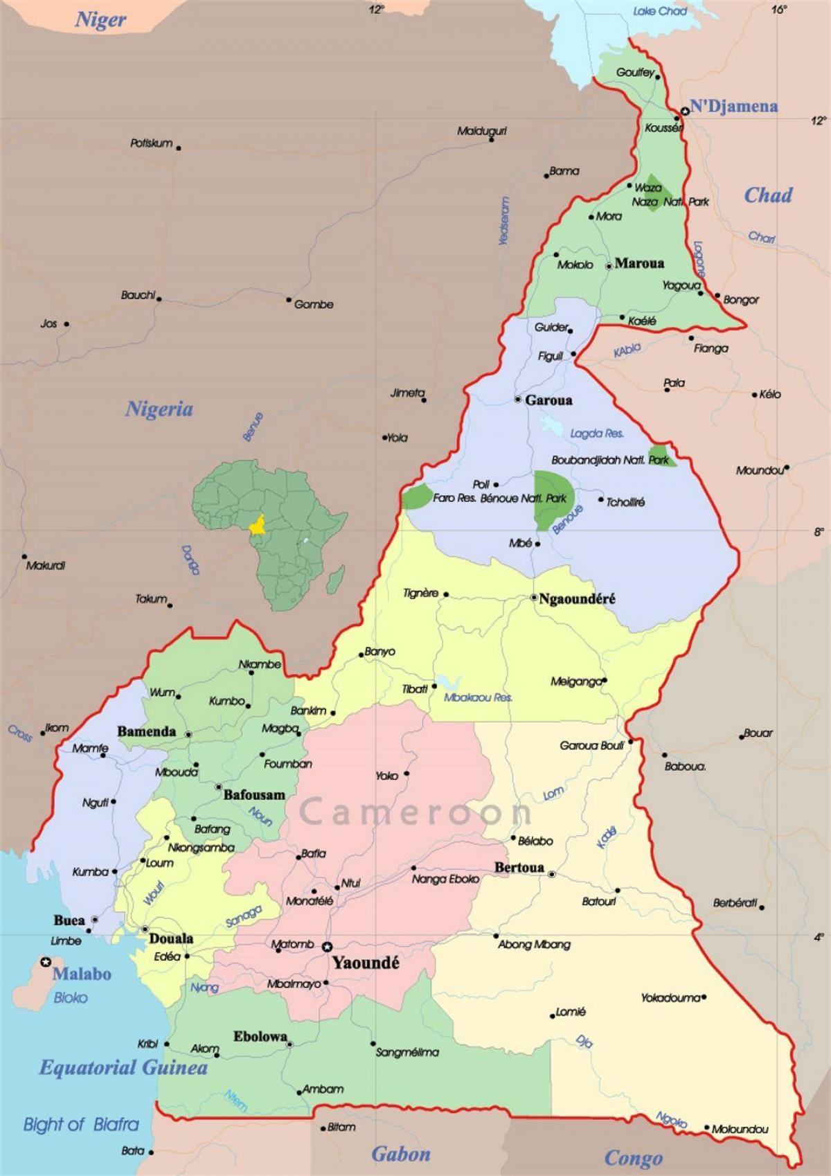 Camerun àfrica mapa