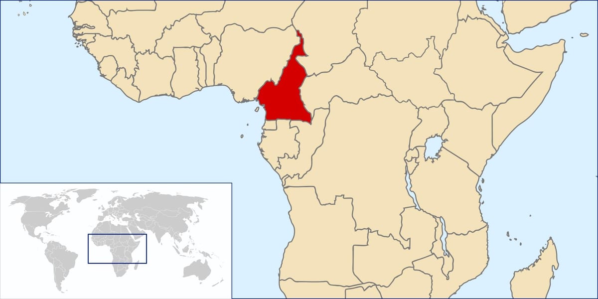 Camerun ubicació en el mapa del món