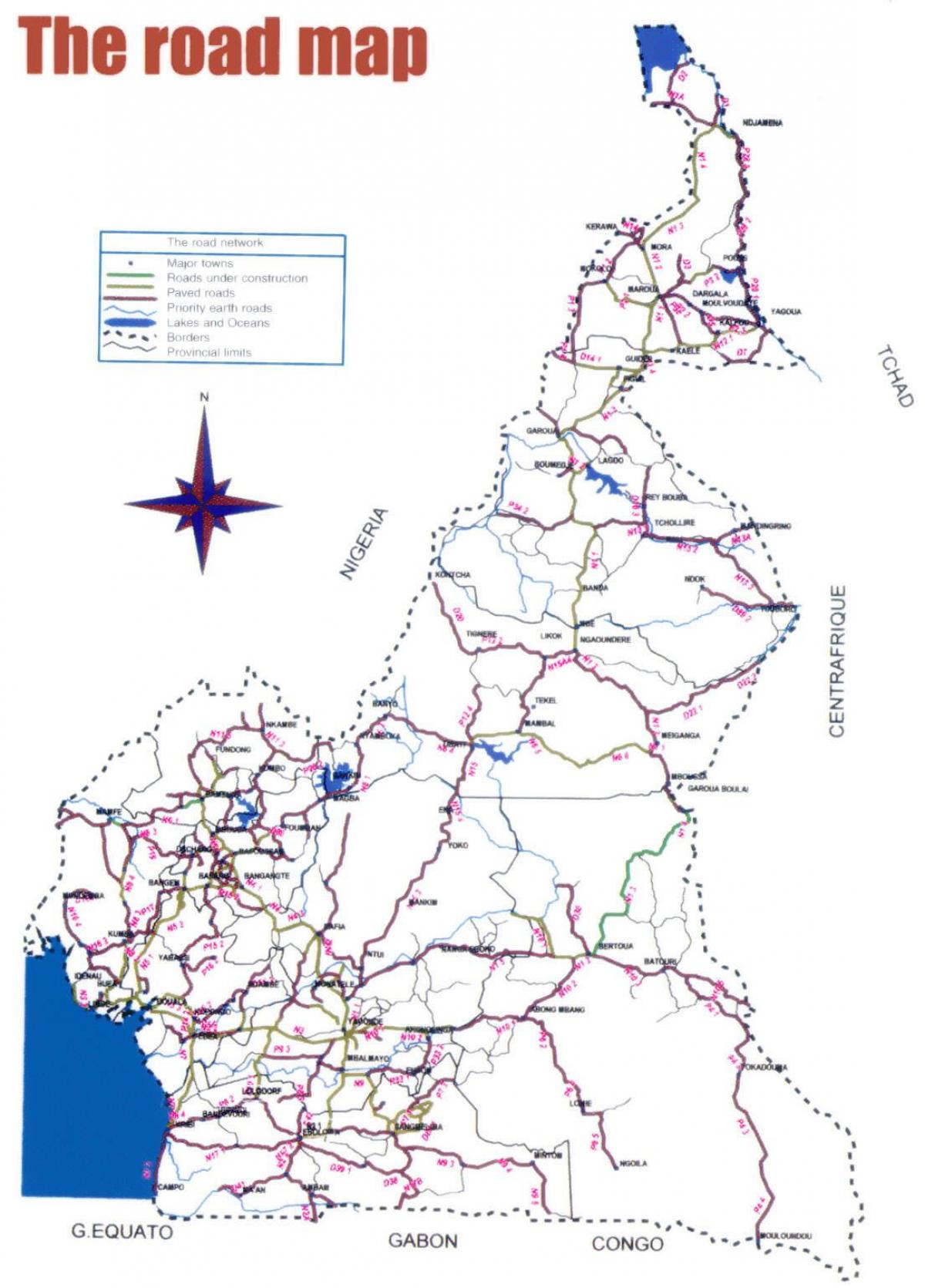 Mapa de Camerun carretera