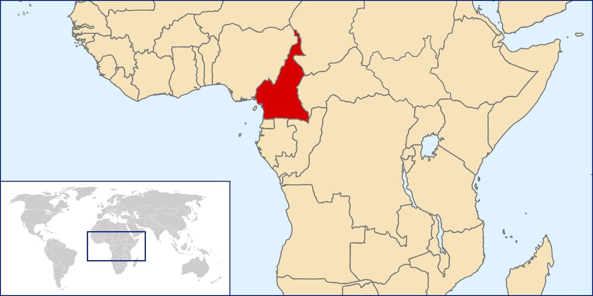 Mapa de Camerun ubicació