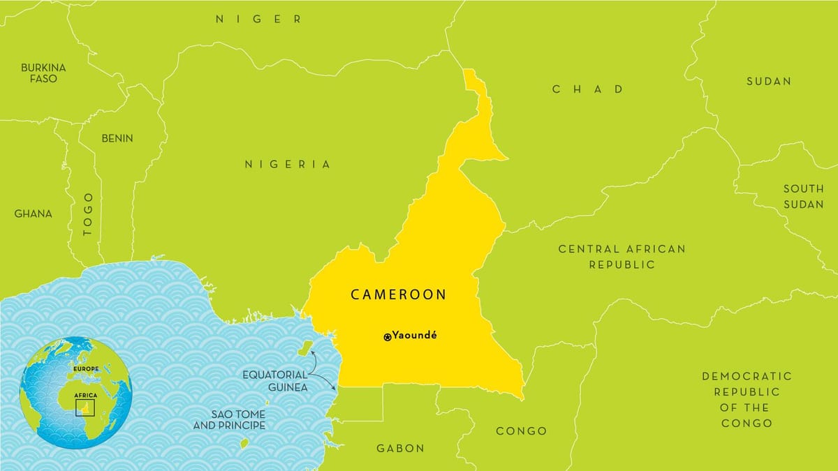 mapa de Camerun i països de l'entorn