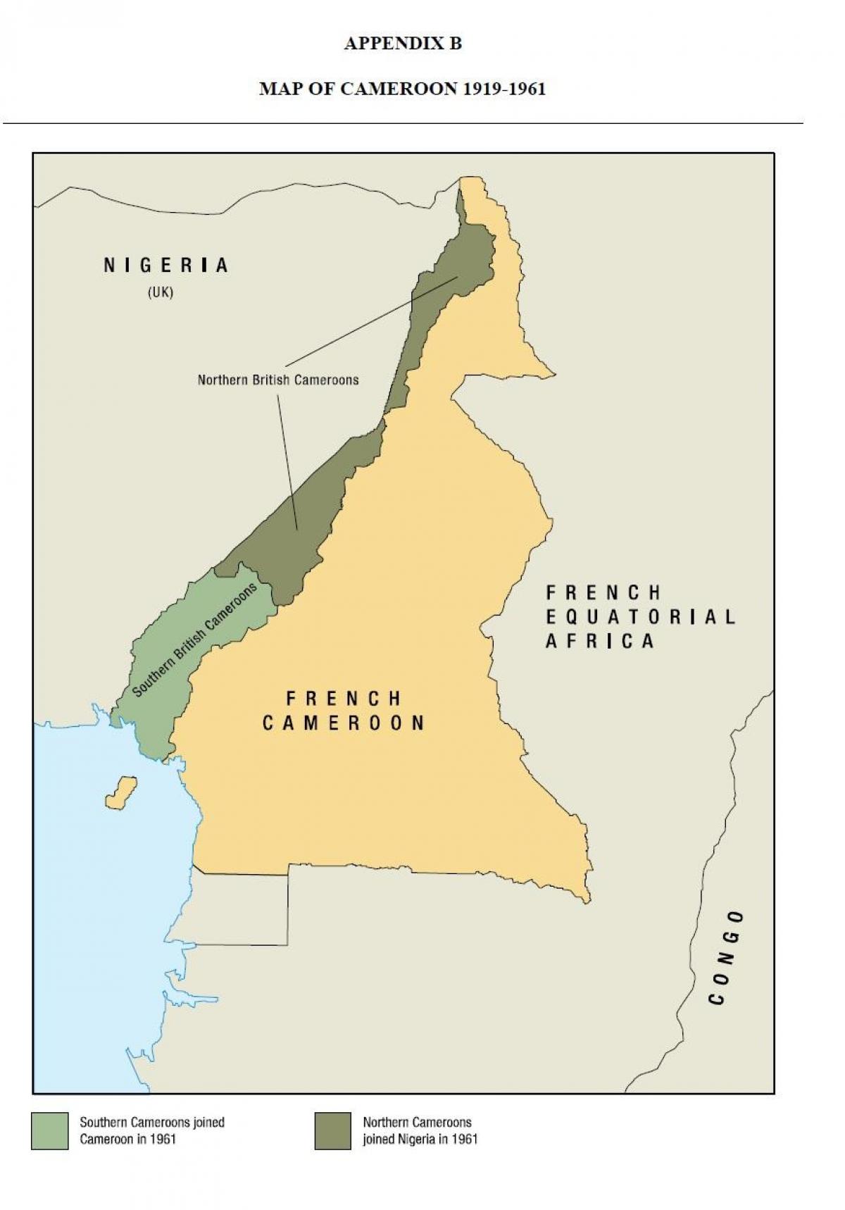 Mapa de uno estat de Camerun