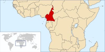 Camerun ubicació en el mapa del món