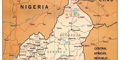 Mapa físic de Camerun